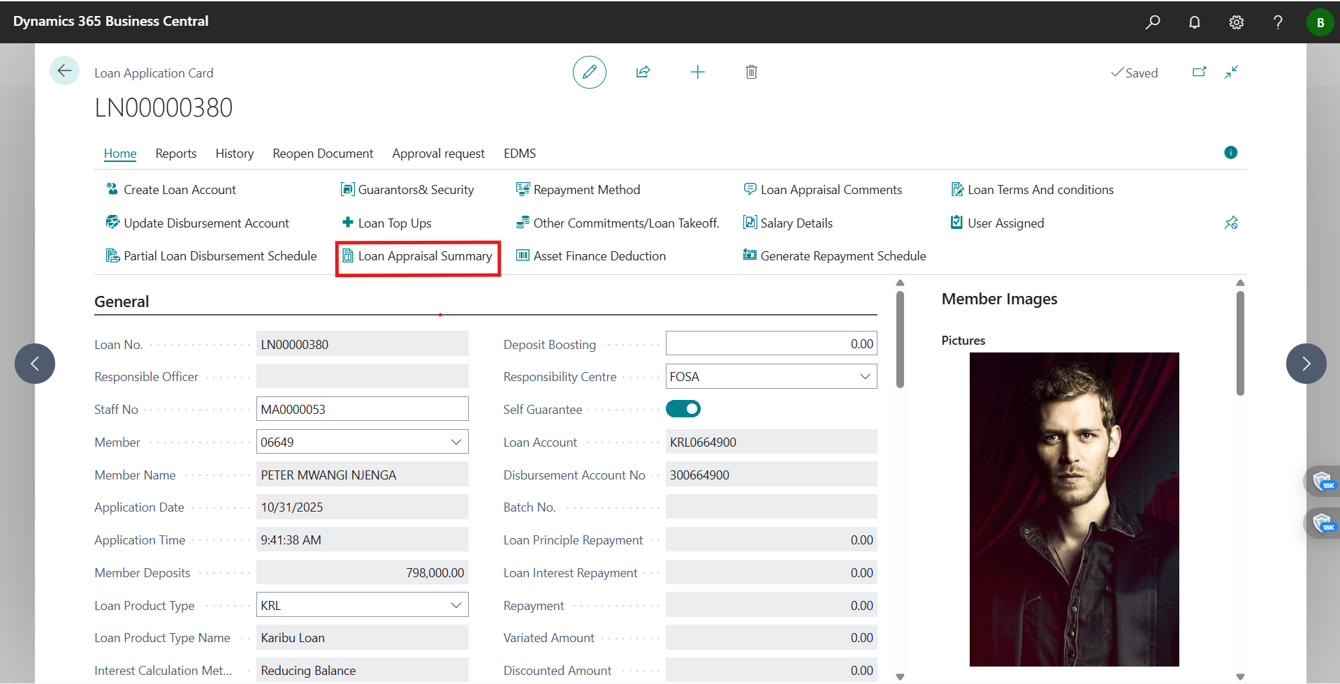 Appraisal action button